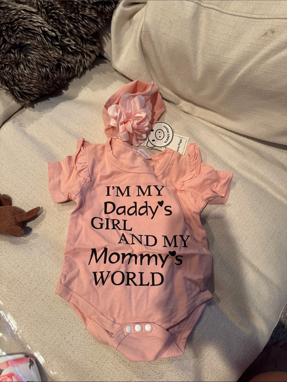 Pink Baby Girls' Matching Set - Daddy's Girl and Mommy's World